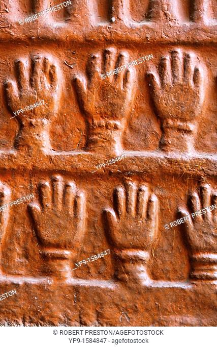 Sati handprints at Meherangarh Fort, Jodhpur, Rajasthan, India