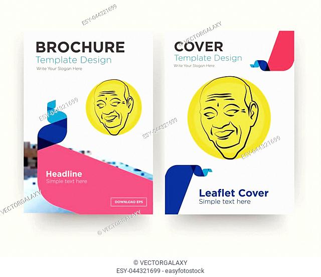 patel brochure flyer design template with abstract photo background, minimalist trend business corporate roll up or annual report