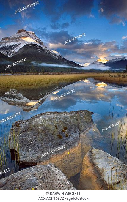 Rampart Ponds with Mount Athabasca and Mount Amery, Banff National Park, Alberta, Canada