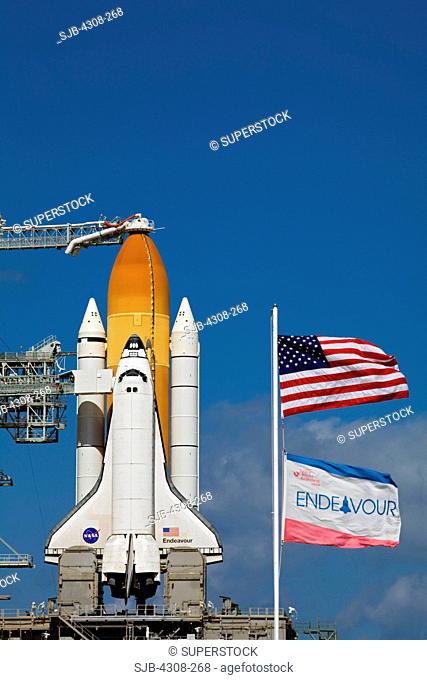 CAPE CANAVERAL, Fla. -Space shuttle Endeavour sits on Launch Pad 39A at NASA's Kennedy Space Center in Florida. Launch of the STS-130 mission to the...