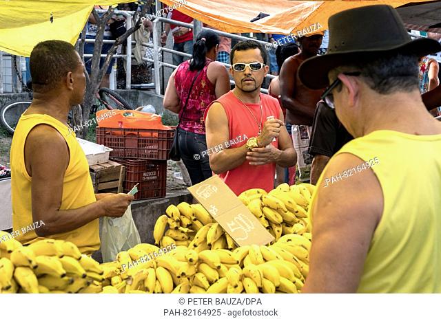 Fruit and vegetable market in the lower part of the favela Complexo do Alemão in Rio de Janeiro, Brazil, 16 July 2016. The Complexo is a big favela in Rio de...
