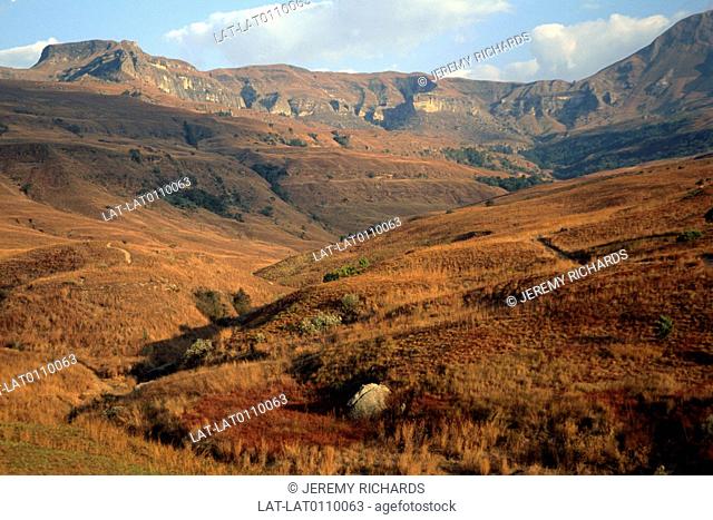 Royal Natal national park was founded in 1916. It covers over 8, 000 hectares including the Drakensberg Mountains, the highest range of mountains in South...