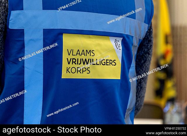 Illustration picture shows, hte Vlaams Vrijwilligers Korps logo and during the launch of a new website to help local councils find volunteers in emergency...