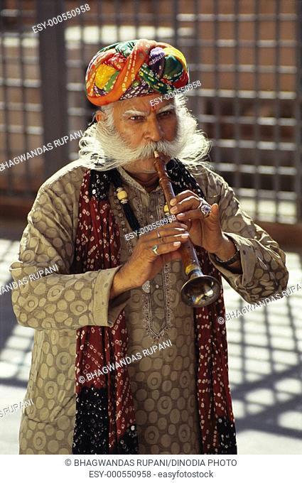Folk musician shehnai sehnai player from Rajasthan , India MR657