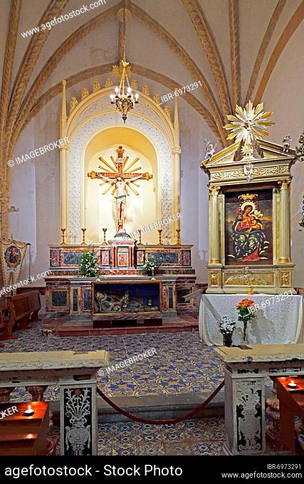 Side altar of the Chiesa Madre or Duomo dell'Assunta, mountain village of Erice, Sicily, Italy, Europe