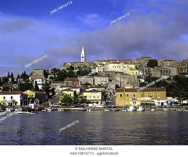 Croatia, Europe, Istria, Vrsar, town, city, Old Town, view, coast, sea, Adriatic
