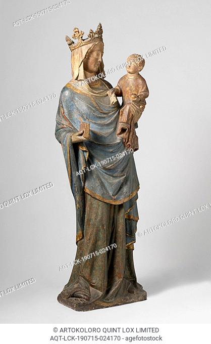 Virgin and Child Maria with child, On a quadrangular skirting, Maria stands on the left leg and the right one has curved and slightly sideways