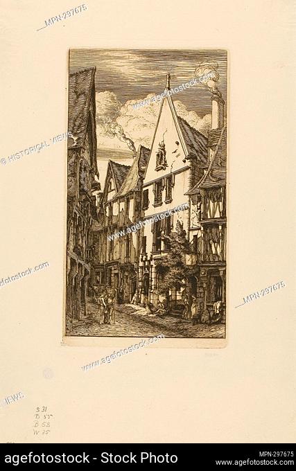 Author: Charles Meryon. Rue des Toiles, Bourges - 1853 - Charles Meryon French, 1821-1868. Etching and drypoint on ivory wove paper. France