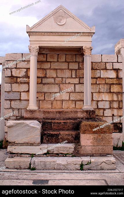 Wall of temple in Sardis, Turkey