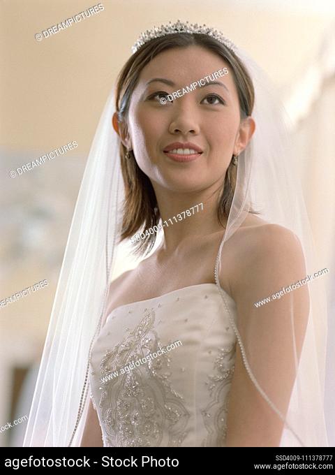Young bride smiling for the camera