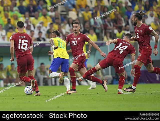 11/24/2022, Khalifa International Stadium, Doha, QAT, World Cup FIFA 2022, Group G, Brazil vs Serbia, in the picture Serbia's midfielder Sasa Lukic