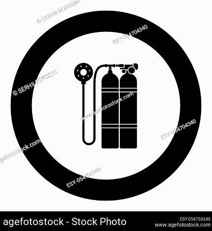Aqualung scuba icon black color in round circle vector illustration