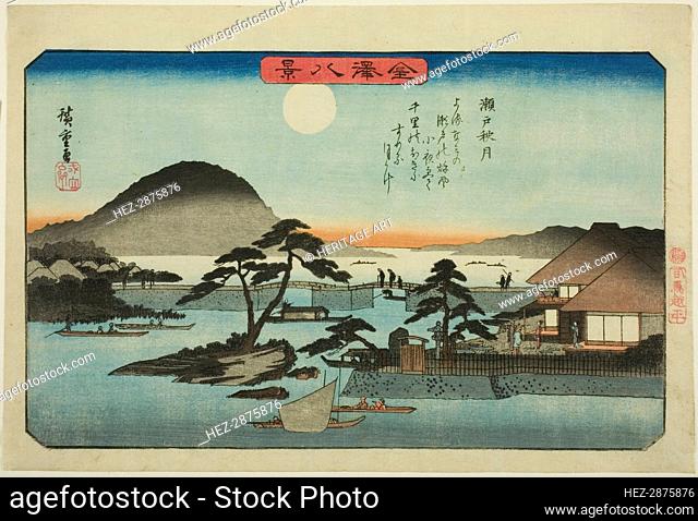Autumn Moon at Seto (Seto shugetsu), from the series Eight Views of Kanazawa.., c. 1835/36. Creator: Ando Hiroshige
