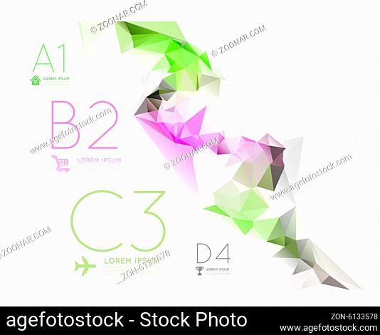 Infographic options with color polygonal background. Vector illustration