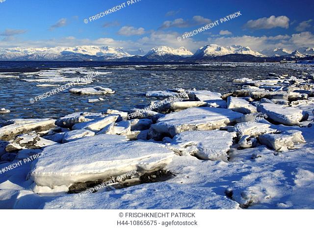 Kachemak Bay und Kenai Berge, Homer Spit, Homer, Kenai Halbinsel, Alaska, USA