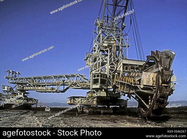 Excavation Machine. Open Field Coal Mine. . Galicia. Spain