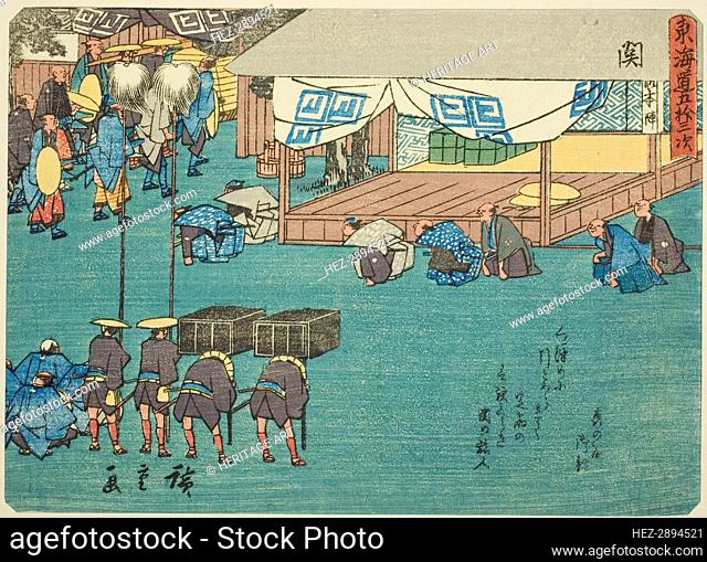 Seki, from the series Fifty-three Stations of the Tokaido (Tokaido gojusan tsugi).., c. 1837/42. Creator: Ando Hiroshige