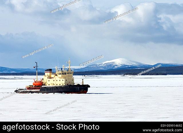 Icebreaker in the White Sea, Russia