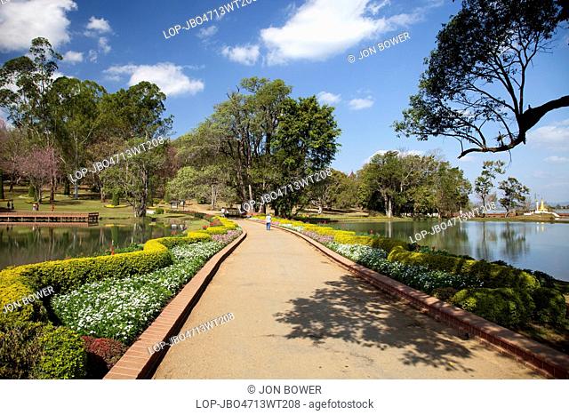 Myanmar, Mandalay, Maymyo. Idyllic view of Maymyo Botanic Gardens in Myanmar