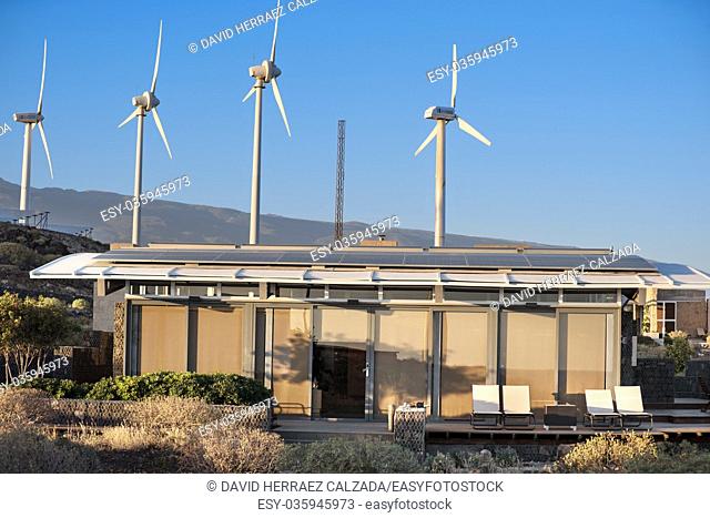 Bioclimatic Houses in the South of the island of Tenerife on January 3, 2016. Has been conceived as a laboratory of different bioclimatic techniques and for the...