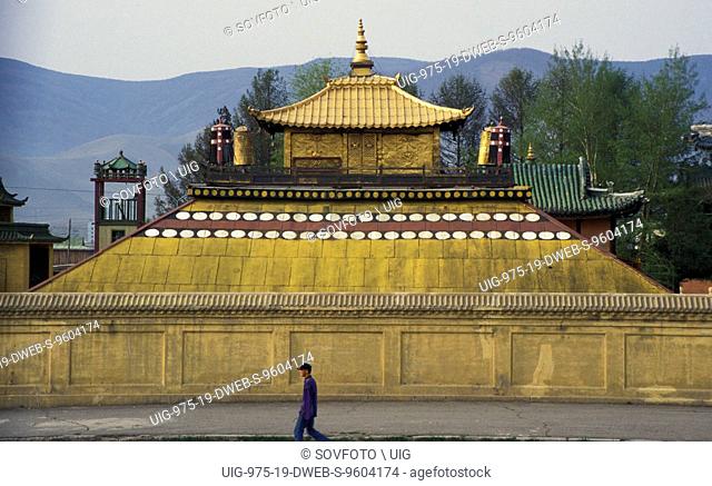 The North Elevation of Gandan Tegchilen Monastery in Ulaanbaatar, Mongolia