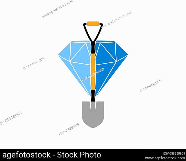 Shovel with diamond gem behind