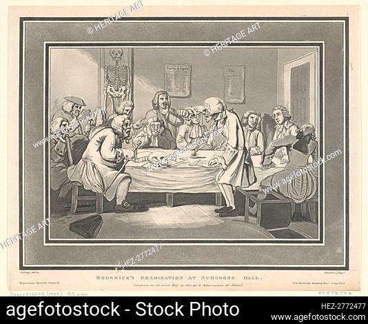 Roderick's Examination at Surgeon's Hall, May 12, 1800., May 12, 1800. Creators: Thomas Rowlandson, Joseph Constantine Stadler