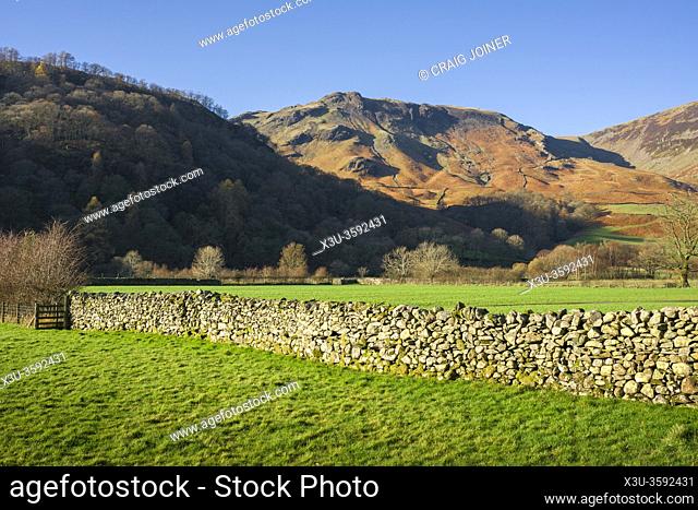 High Doat and High Scawdel from the Borrowdale Valley near Rosthwaite in the Lake District National Park, Cumbria, England