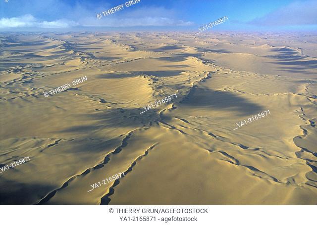 Aerial view of Namib-Naukluft NP desert, north west of Sossusvlei, Namibia, Africa