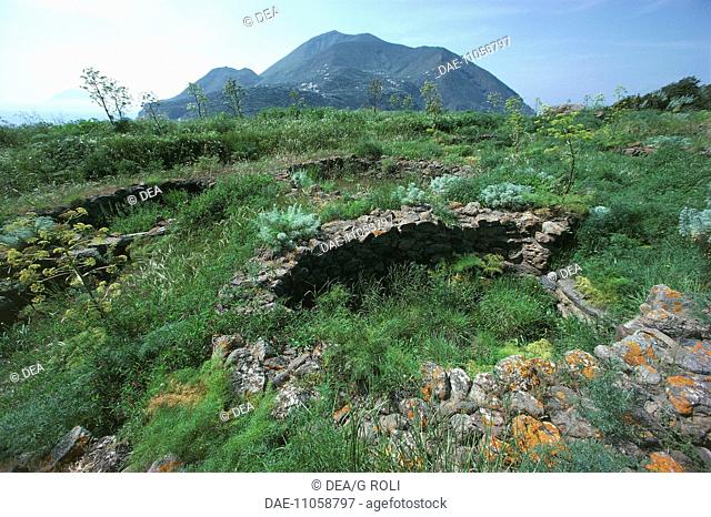 Italy - Sicily Region - Eolie Islands, province of Messina - Filicudi Island - Ruins of the prehistoric village of Capo Graziano