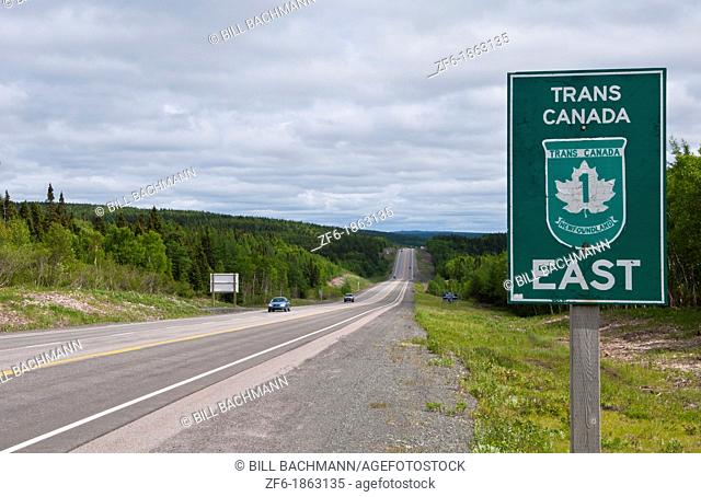Newfoundland Canada Trans Canada Highway sign Highway 1 all across Canada near St Johns