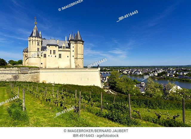 Château de Saumur on the banks of the Loire river, Saumur, Maine-et-Loire Department, France, Europe