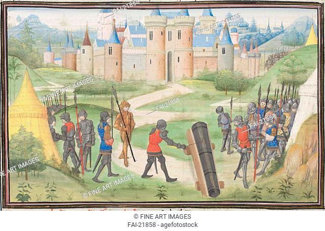 Camp of the Crusaders near Jerusalem. Miniature from the Historia by William of Tyre. Anonymous . Watercolour on parchment. Medieval art. 1460s