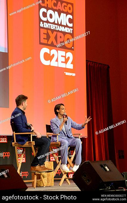 Rosario Dawson hosts Q&A at C2E2 2022 (Chicago Comic and Entertainment Expo) at McCormick Place on Sunday, August 7, 2022 in Chicago, IL
