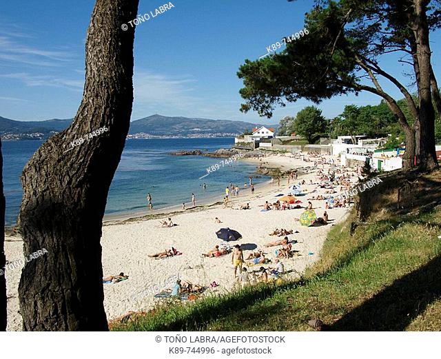 Playa de Samil, Vigo. Pontevedra province, Galicia, Spain