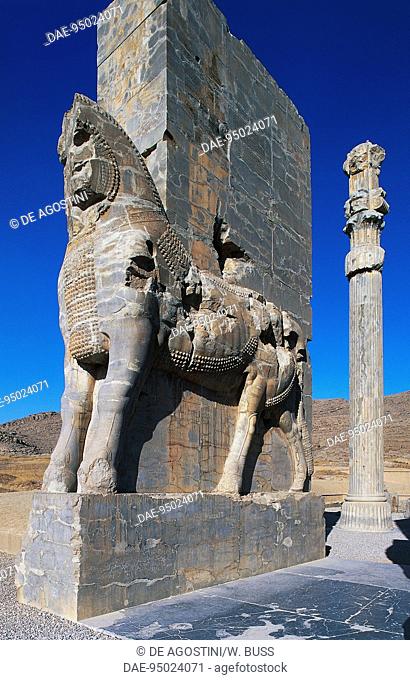 The gate of all Nations or of Xerxes, Persepolis (Unesco World Heritage List, 1979), Iran. Achaemenid civilisation, 6th-5th century BC. Detail