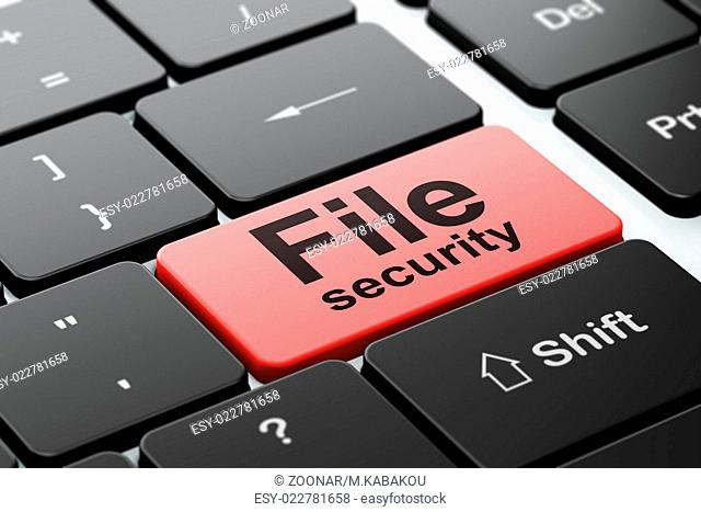 Security concept: File Security on computer keyboard background