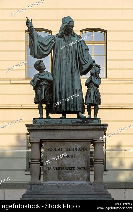 Francke Foundations, monument to August Hermann Francke, German Protestant theologian, pedagogue and hymn poet, one of the main representatives of Pietism