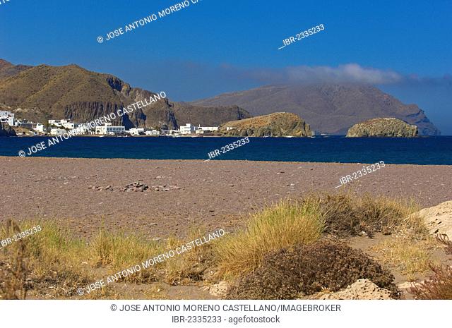 Cabo de Gata, Los Escullos, Playa del Arco, El Arco Beach, Isleta del Moro, Cabo de Gata-Nijar Natural Park, Almeria, Andalusia, Spain, Europe