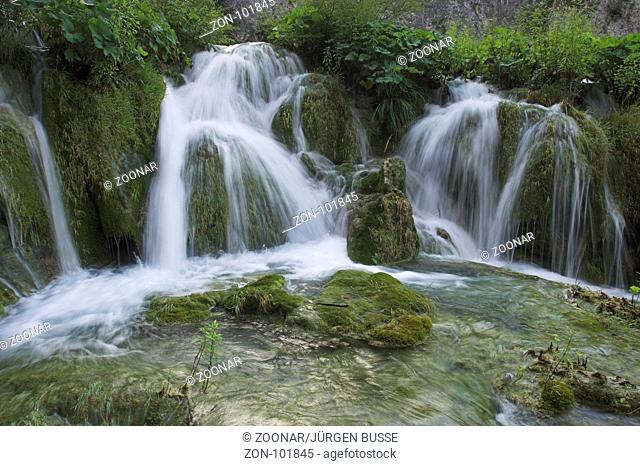 Croatia, Plitvice lakes, a waterfall on the lake Kaluderovac