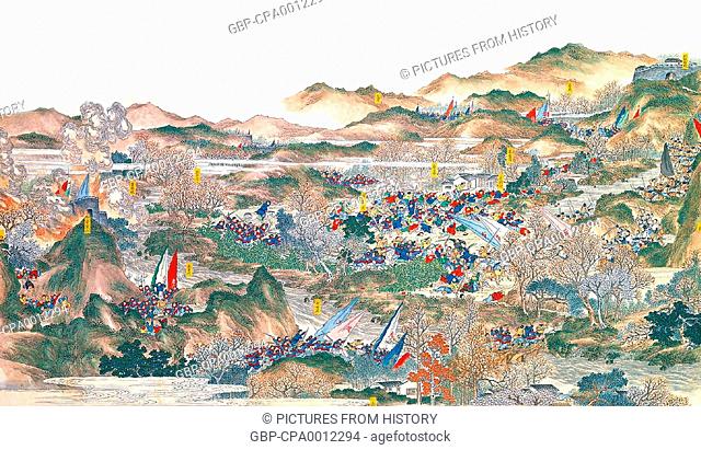 China: Qing forces 'destroying bandit layers at Tongcheng' (Taiping Rebellion, 1850-1864)