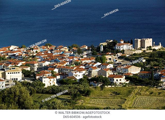 Town View from the Moni Panagias Spillanis (monastery of the Virgin of the Grotto). Pythagorio. Samos. Northeastern Aegean Islands. Greece