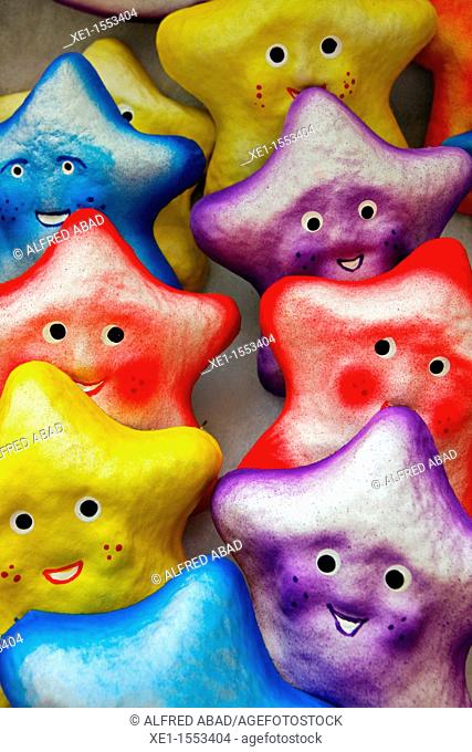 colored stars of mache paper
