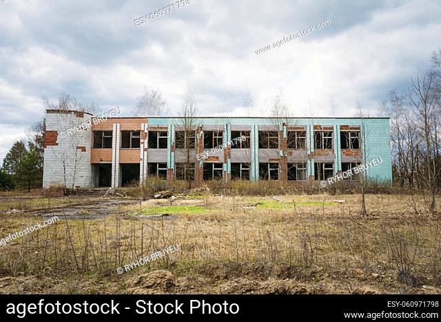 Abandoned Store Interior In Chernobyl Zone. Chornobyl Disasters