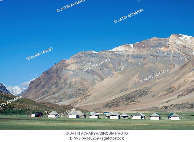 Tents ; Sarchu village ; Himachal Pradesh ; India