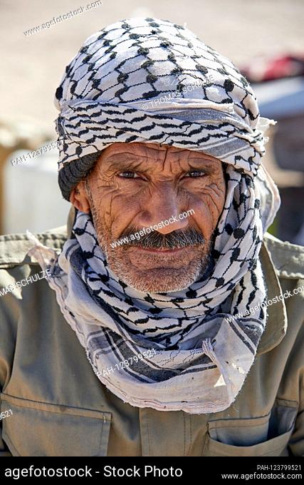 Portrait of a man, taken on December 1st, 2017 in Wu-ste Lut (Dascht-e Lut) east of the city of Kerman in Iran, taken on December 1st, 2017