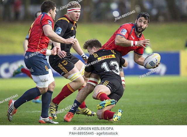 Marcel Coetzee (Germany, 13) and Jaime Nava de Olano (Spain, 8) in action during the European Rugby Championship Division 1A match between Germany and Spain in...
