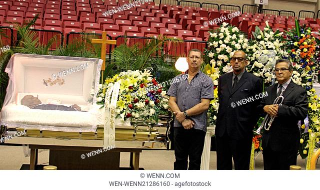 Puerto Rican salsa singer Jose 'Cheo' Feliciano lies in his open casket at the chapel prior to his funeral in San Juan Featuring: Humberto Ramirez
