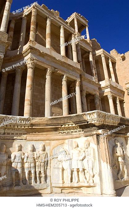 Libya, Tripolitania, Al Nuqat, Roman site of Sabratha, listed as World Heritage by UNESCO, Ancient Roman Theatre 2th century
