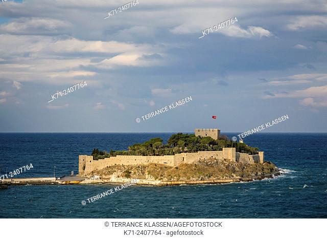 The fortress on Pigeon Island in Kusadasi, Turkey, Eurasia